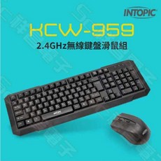 祥昌電子 INTOPIC 廣鼎 KCW-959 108鍵 2.4GHz無線鍵鼠組 雙系統適用 無線鍵盤 無線滑鼠 黑色