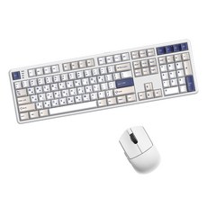 한성컴퓨터 유무선 기계식 키보드 마우스, 일반형, 오션화이트 + 화이트, GK798PRO 에그스톤 도각 45g + M5 Nano