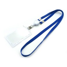 사원증 목걸이 릴홀더 케이스 신분증목걸이 출입증목걸이줄, 블루