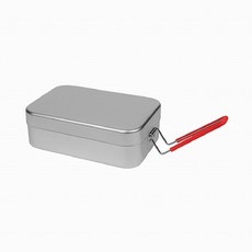 Trangia Mess Tin 煮飯神器便當盒 炊煮盒 便當袋 蒸架 叉匙 愛露愛玩, 1個, 500310 紅把手(小)