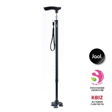 지팡이(JK-S3) 한국보건산업원 고령친화우수제품 노인 지팡이 실버 지팡이, 검정, 1개