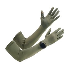 體溫魔術師 極柔涼感袖套 頂奢舒適加長防曬, 軍綠, 1個