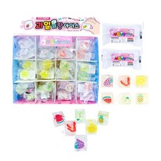 500 과일몰랑아이스말랑이 슬라임 주물럭, 사과 수박 파인애플 레몬 포도 딸기, 혼합색상, 48개