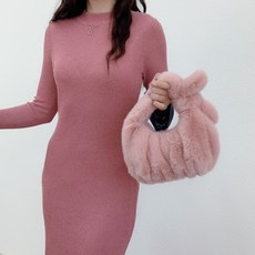 MIROSE 미니 페이크퍼 토트백 털가방 만두백 숄더백