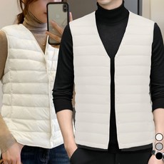 턴키 빅사이즈(85-130) 남여공용 경량 패딩조끼 브이넥 라운드넥 베스트 AJ-1200