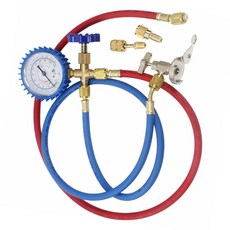 가넥 자동차 에어컨 압력 게이지 세트 냉장 충전 도구 차량 교류 유지보수용 실리콘 호스 키트 랜덤 색상 포함