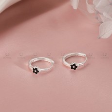 AKIPANDA 여성 컬러 플라워 꽃 링 귀걸이