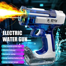 電動連發水槍 珊瑚紅, 8808 - 67透明藍：聯動噴霧 燈光, 1個