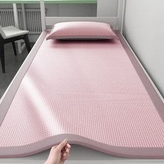 DIU 冰絲涼蓆大學生宿舍單人牀專用夏天新款兒童席子夏季90x190cm, 凝膠注入記憶棉, 千鳥格-粉色