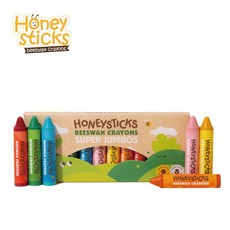 [허니스틱] 비즈왁스 크레용-롱 12색/아기크레용/유아크레파스/돌아기크레파스/손에 묻지않는 유아크레용