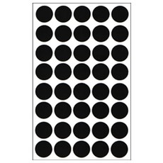 원형스티커 분류라벨 지름16mm 7매입 검정 301BK, 단일, 1개