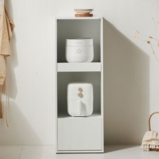 가온리빙 에셀르 400 1단 렌지대 에어프라이어 주방수납장 밥솥/렌지대, 3단, 화이트