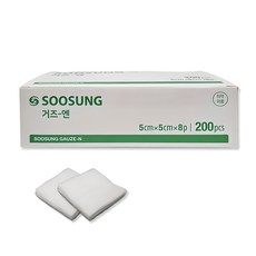 수성 거즈 엔 5cm x 5cm 8겹, 200매입, 1개