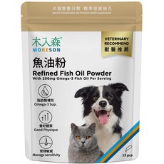 Moreson 木入森 寵物魚油粉 犬貓可用, 15個, Omega脂肪酸, 1.25g