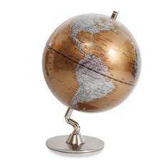 金色地球儀，清晰地圖標示，穩固底座設計，學習裝飾兼具, 金色銀色