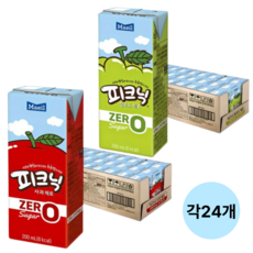피크닉 청포도 제로 + 사과 제로, 48개, 200ml