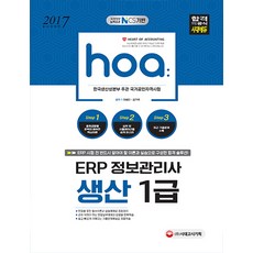 hoaERP 정보관리사 생산 1급(2017):국가직무능력표준 NCS 기반 | 한국생산성본부 주관 국가공인자격시험, 시대고시기획
