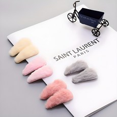 핸날 페이크퍼 똑딱핀 4종 x 2p 세트