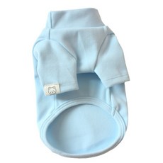 강아지 겨울기모보온 곰돌이 라벨티셔츠, 1개, 블루