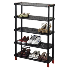 簡單樂活 BI-5884-5 黑田鞋架（五層）可放15雙鞋子 黑色耐髒 台灣製造, 依圖示, 1個