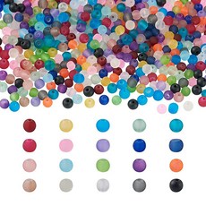 Craftdady 100피스 다채로운 레진 스트라이프 라운드 볼 비즈 10mm 혼합 색상 청키 버블검 검볼 스페이서 루즈 비즈 주얼리 제작용 구멍: 2mm, 4mm, 반투명 20가지 색상