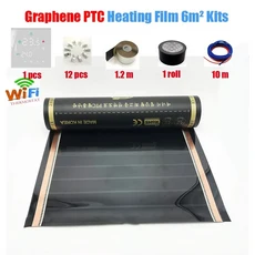 6m2 따뜻한 바닥 키트 에너지 절약 PTC Graphene 난방 필름 240W 탄소 호일 자체 과열 없음, 01 80 cm, 01 M3H B WIFI Kits