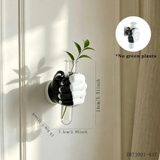 레트로 주먹 모양 벽걸이 화병 유리관 레진 장식 화분 거실 파티오 산업풍 홈 데코용, 2. ZHTJ001-437