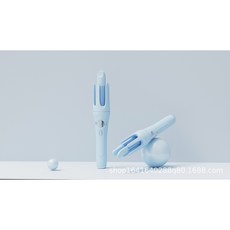 無線自動捲髮器 32MM大波浪卷棒 USB充電 陶瓷塗層護髮 便捷燙髮器 旅行隨身, 藍色