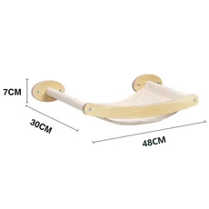 고양이 벽 선반 나무 해먹 4단 미끄럼 방지 새끼 가구 놀이용, 07 hommock 1