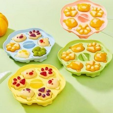 寶寶輔食蒸糕模具 食品級硅膠 藍色 快速脫模, 1件套, 食品級鉑金硅膠藍色 快速脫模,寶寶輔食1件套模具+無蓋+無刷+無裱花袋