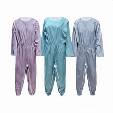 촉감좋고 시원한 치매복 순면얇음 우주복 병원환자복 노인 요양복 일반지퍼 or 발목잠금장치 환자우주복 턱받이증정!!(스트라이프 3color), 핑크스트라이프(일반지퍼), 100(중), 1개