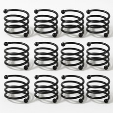 리빙 홈 12개 모던 메탈 블랙 식탁 위한 냅킨 링 장식 결혼식 사용을 천 홀더 일상적인 파티 저녁 연회, Bla, 12 Pa