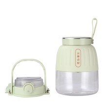 小黃鴨USB充電榨汁機 便攜式果汁杯 1500ML, 水果日記-果綠色, 18*12.6Cm