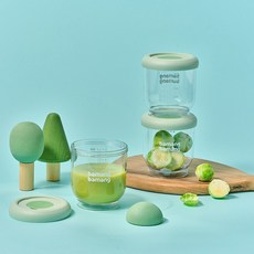 바망바망 이유식 용기, 3개, 민트, 240ml