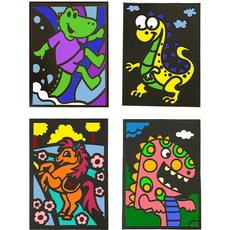 엄마랑 아이랑 포일아트 만들기, 공룡 친구들 4종 세트