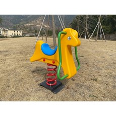 놀이터 스프링 목마 공원 동물 흔들말 시소 야외 흔들의자, 1개, 클래식 말