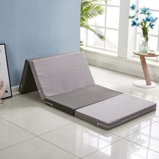 1인용 접이식 매트리스 간이 자취방 1인 휴게실, 진회색연회색, 90cmx200cmx5cm, 1개