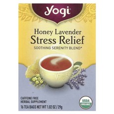Yogi Tea 카바 Stress Relief 허니 라벤더 카페인 무함유 티백 16개입 36g(1.27oz), 2개