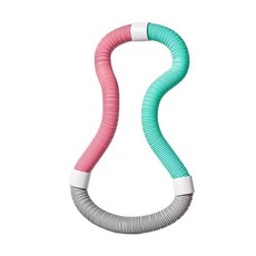 升級二代軟體呼拉圈 加粗彈性健身圈, 1個, 新手款【柔軟不傷腰+加重塑腰廋肚】粉綠灰