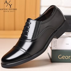 ANYOU 남성용 캐주얼화 로퍼 구두 심플 편한 컴포트 남자구두 통굽 더비슈즈 캐주얼화