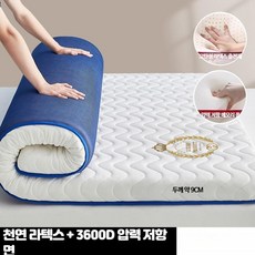 소프트 라텍스 매트 손님용 두꺼운 바닥요 까는이불 침대토퍼, 물결 화이트 두께 9cm 80x190cm