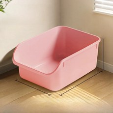 특대형 오픈탑 고양이 화장실 튐 방지 새끼 고양이용 대형 사이즈 휴대용 디자인 비스마트 플라스틱 소재, 1개, 9. 긴 사이즈 [대형 핑크] 7.5kg 이하 권...