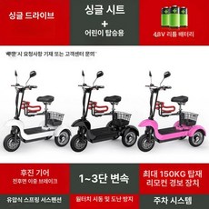 소형 세발 3발 48V 오토바이 블 전동 스쿠터 픽업, 리튬