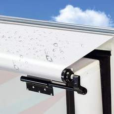 Xenjum RV 슬라이드 아웃 차양 원단 교체품 524.5g(18.5온스) 튼튼한 방수 비닐 캠핑카 5륜 RV 트레일러 모터홈용 자외선 방지 슬라이드 토퍼 원단 (3, 화이트, 364.6cm 원단만 포함