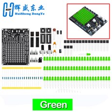 DIY LED 전자 키트 CHA-81 DC4.5-9V LED 추적 조명 게임 납땜 프로젝트 연습 스팟 USB/배터리 전원 공급, 3) Green