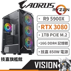 Gigabyte 技嘉 YF2 DIY 電腦主機 R9 5900X/3080/16G/1TB, Xigmatek YF2 RGB機箱