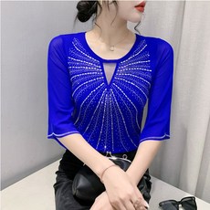 라틴댄스복 7부 라인댄스 무대의상 퓨어화이트 상의