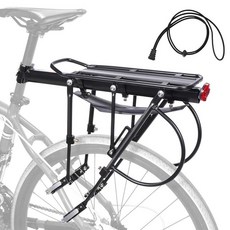 HOMEE 펜더 및 번지 카고 네트가 있는 후면 자전거 랙 99.8kg(220파운드) 자전거 카고 랙 66-73.7cm(26-29인치) 프레임용 알루미늄 합금 범용 조절, 펜더 포함 자전거 랙