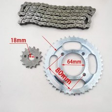 오토바이 체인 세트 스프로킷 포함 38T 41T 합금 구동장치용품 튜닝용품, 1개, FXD 볼록 38+15+116 체인 세트