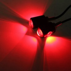 독수리 범용 LED 눈 브레이크 전구 미니 라이트 지시등 안개등 모양 방향 후미등 오토바이 번호판, Red, Red, 1개